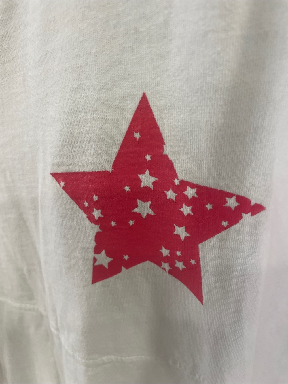 Spirit  White Long-Sleeve Top with Pink Star and Blue Sleeve Stripes - Picture 4 of 9